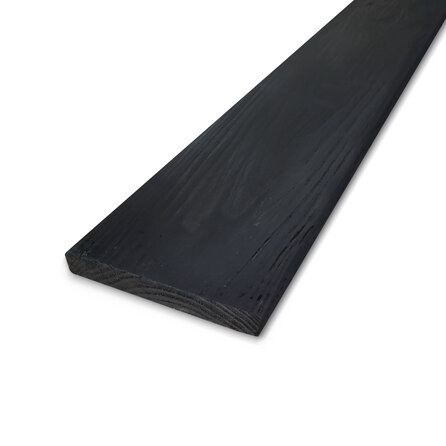 Zwart geïmpregneerd douglas plank - 22x200 mm - fijnbezaagd / ruw - plank voor buiten - zwart douglashout AD 20-25%