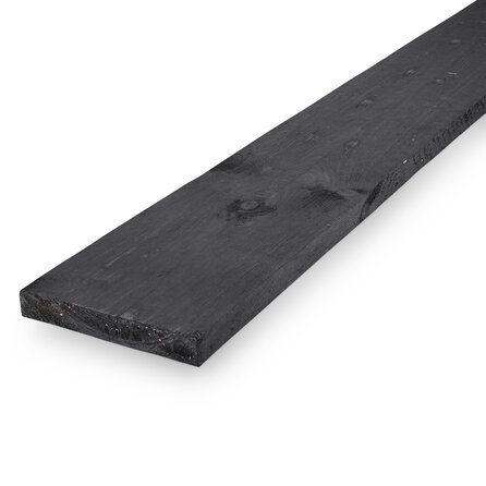 Zwarte steigerplank - 29x190 mm - ruw / fijnbezaagd - steigerhout plank - vuren steiger hout - KD 18-20%