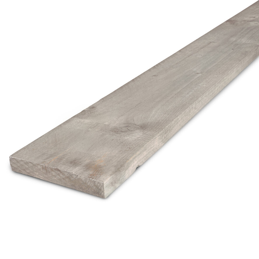 Grijze steigerplank - 29x190 mm - ruw / fijnbezaagd - steigerhout plank - vuren steiger hout - KD 18-20% Grijze steigerplank - 29x190 mm - ruw / fijnbezaagd - steigerhout plank - vuren steiger hout - KD 18-20%
