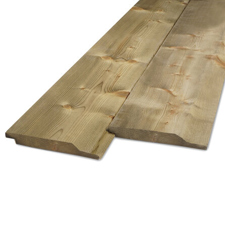 Geïmpregneerd vuren halfhouts rabat - 19x133 mm - geschaafd - halfhoutsrabat - geïmpregneerd vurenhout KD 18-20%