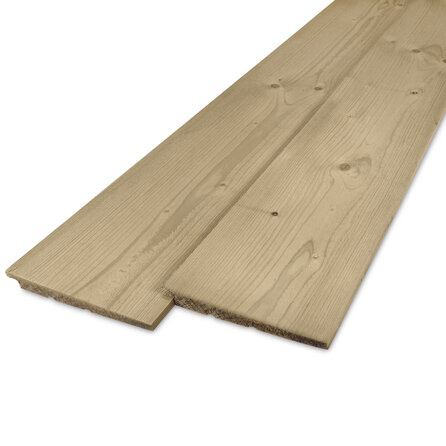 Geïmpregneerd vuren Zweeds rabat - 11-22x180 mm - zichtzijde fijnbezaagd / ruw - potdeksel plank - geïmpregneerd vurenhout KD 18-20%