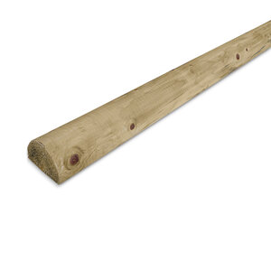 Geïmpregneerd grenen halfrond hout - 35x70 mm - geschaafd - KD