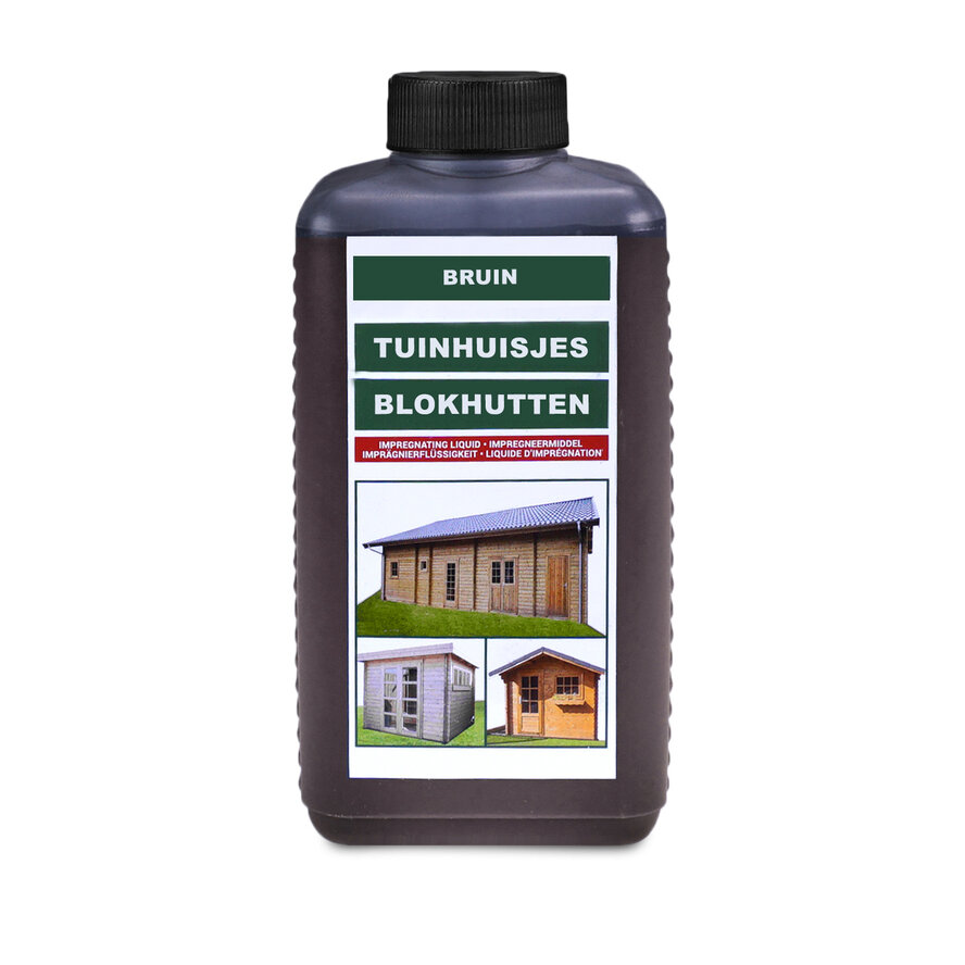 Impregneermiddel bruin - 0,75 en 2,5 L - impregnant - transparant Impregneermiddel bruin - 0,75 en 2,5 L - impregnant - transparant