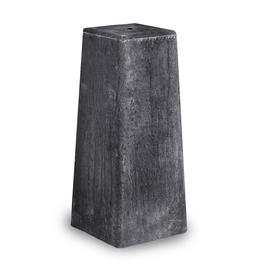 Beton poer 15x15 cm taps - antraciet - 50 cm hoog - M16 Beton poer 15x15 cm taps - antraciet - 50 cm hoog - M16