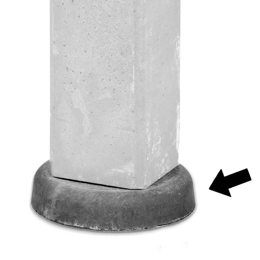 Funderingsplaat voor betonpoer - diameter 25 cm - wegzakpreventie Funderingsplaat voor betonpoer - diameter 25 cm - wegzakpreventie