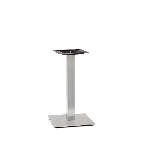  Gietijzeren (horeca)tafel onderstel vierkant RVS look - 8x8cm - 72 cm hoog - 40x40 cm (voet)plaatafmeting - GECOAT