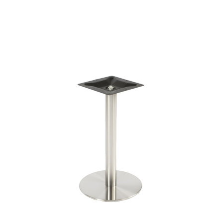 Gietijzeren (horeca)tafel onderstel rond RVS look - op voet - diameter 8 cm - 72 cm hoog - diameter 43 cm (voet)plaatafmeting - RVS look (glad) gecoat