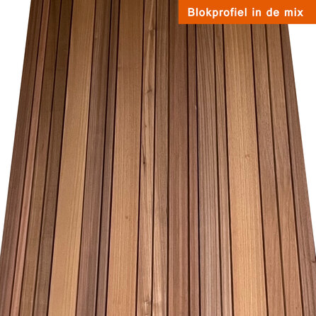 Thermo ayous enkel blokprofiel - 21x125 mm - geschaafd - blokprofiel - thermisch gemodificeerd ayous hout KD 8-12%