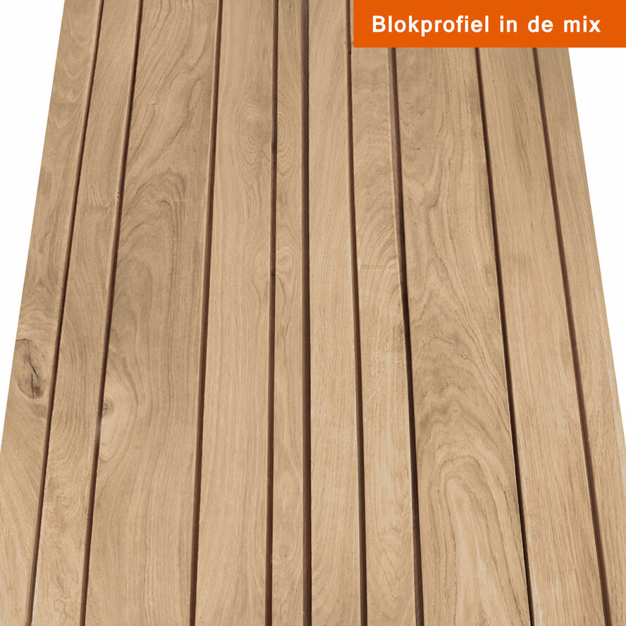 Eiken enkel blokprofiel - 21x125 mm - geschaafd - blokprofiel - eikenhout KD 8-12% Eiken enkel blokprofiel - 21x125 mm - geschaafd - blokprofiel - eikenhout KD 8-12%