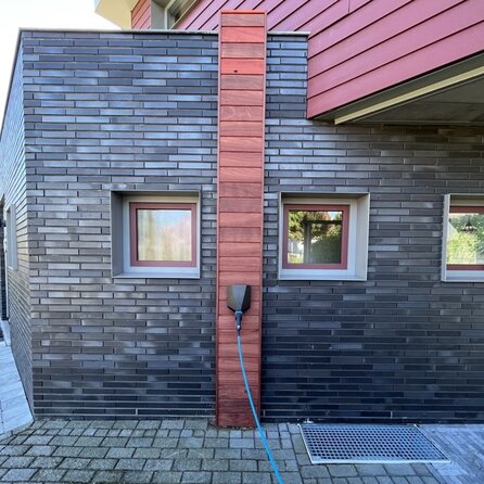 Padoek channelsiding - 21x125 mm - geschaafd - channel siding - padouk hardhout AD 20-25%