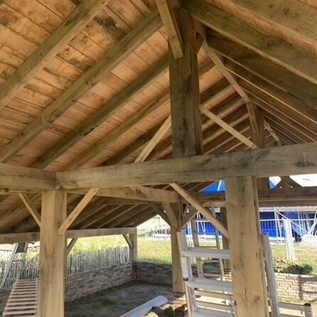 Eiken balk - 200x250 mm - fijnbezaagd / ruw - balk voor buiten - eikenhout AD 20-25%