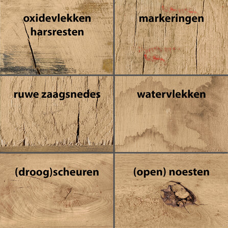 Eiken vellingdeel - 21x135 mm - zichtzijde fijnbezaagd / ruw - mes en groef plank - eikenhout AD 20-25%