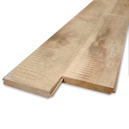 Eiken vellingdeel - 21x135 mm - zichtzijde fijnbezaagd / ruw - mes en groef plank - eikenhout AD 20-25%