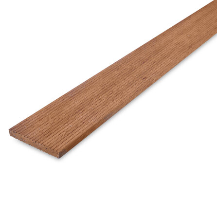 Keruing vlonderplank - 12x90 mm - geschaafd - gegroefde terrasplank - keruing hardhout KD 18-20%