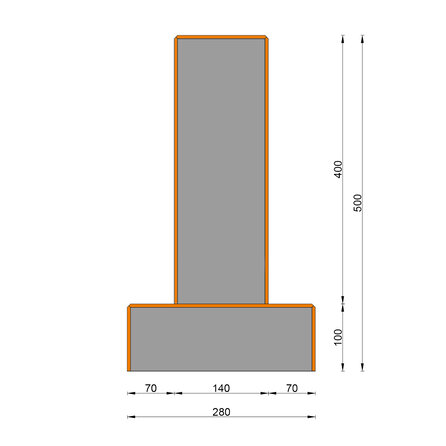 Beton poer 14x14 cm - 28x28 cm blok - antraciet - 50 cm hoog - M16