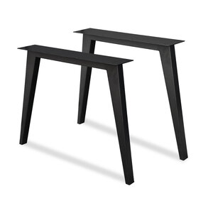 N-tafelpoot zwart (set) - metaal - schuine koker - h: 72 cm - b: 78-94 cm