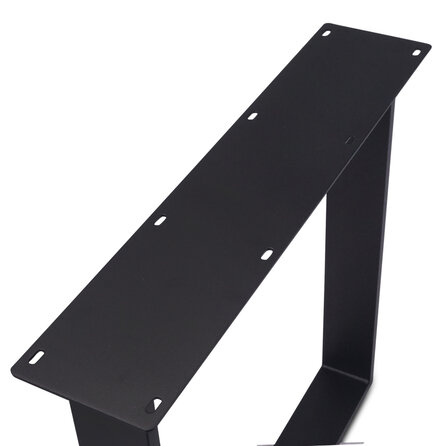 Zwarte U-poten (set) - staal / ijzer - 2x10 cm - hoogte: 72 cm - breedte (montageplaat): 78 cm - tafelpoot metaal zwart gecoat
