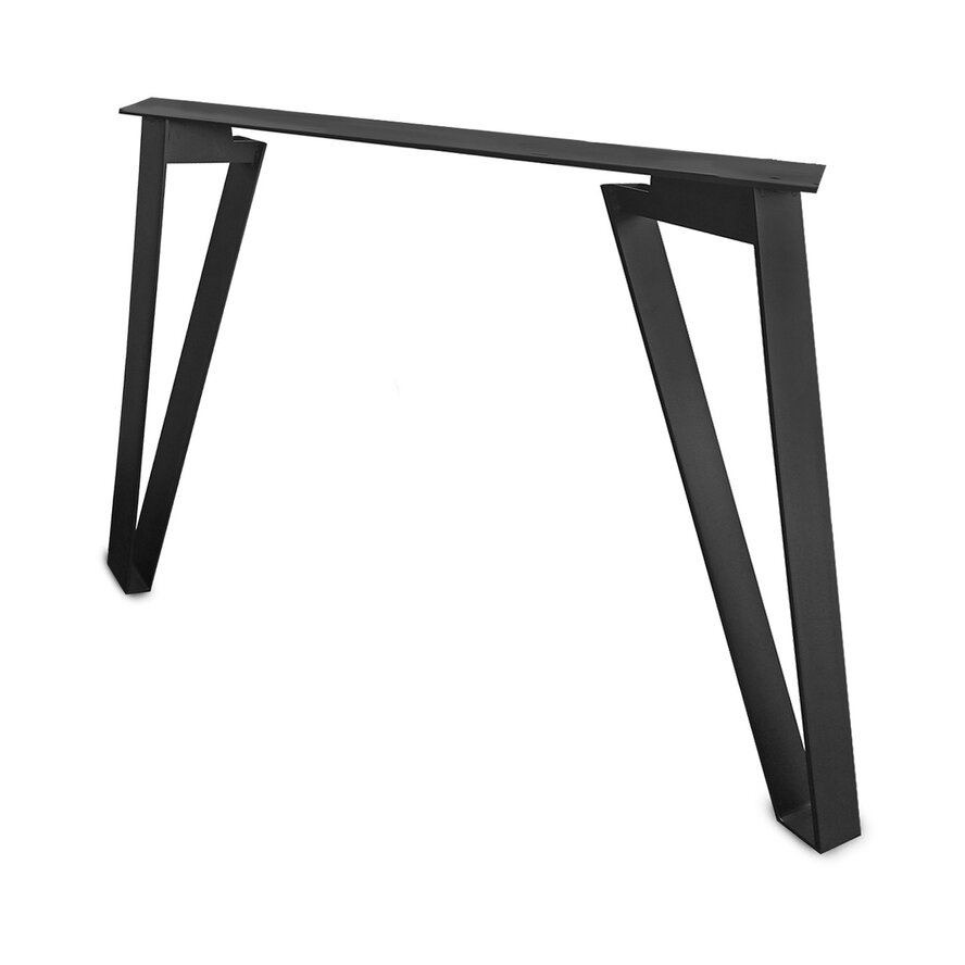 Zwarte schuine vlinder poten (set) - staal / ijzer - 0.5x8 cm - hoogte: 72 cm - breedte (onder): 92 cm - tafelpoot metaal zwart gecoat Zwarte schuine vlinder poten (set) - staal / ijzer - 0.5x8 cm - hoogte: 72 cm - breedte (onder): 92 cm - tafelpoot metaal zwart gecoat