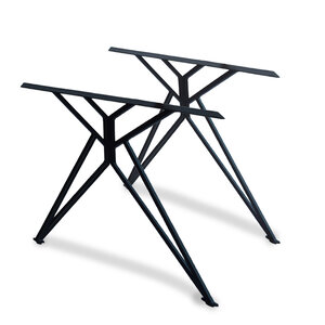 Vlinder tafelpoot zwart (set) - metaal - 2x2 cm - h: 72 cm - b: 74-78 cm