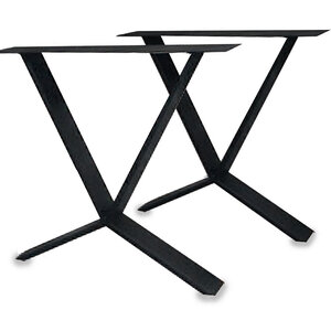 X-speciaal tafelpoot zwart (set) - metaal - 2x10 cm - h: 72 cm - b: 78 cm