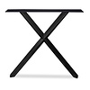 Zwarte X-ster poten (set) - staal / ijzer - 5.5x5.5 cm - hoogte: 72 cm - breedte (montageplaat): 78 cm - breedte (onderzijde): 70 cm - tafelpoot metaal zwart gecoat