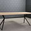 Zwart x-poot frame tafelonderstel (3-delig) - staal / ijzer - afmeting: 70x196 cm - breedte montageplaat: 78 cm - hoogte: 72 cm - kruispoot onderstel metaal zwart gecoat