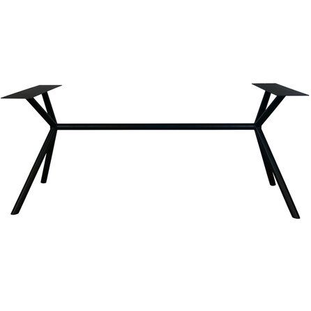 Zwart x-poot frame tafelonderstel (3-delig) - staal / ijzer - afmeting: 70x246 cm - breedte montageplaat: 78 cm - hoogte: 72 cm - kruispoot onderstel metaal zwart gecoat