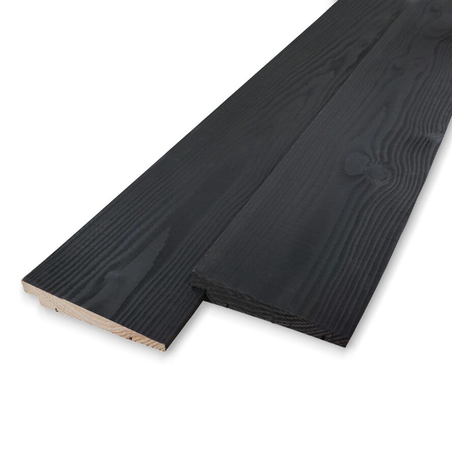 Zwart geïmpregneerd douglas Zweeds rabat - 11-22x180 mm - zichtzijde fijnbezaagd / ruw - potdeksel plank - zwart douglashout KD 18-20% Zwart geïmpregneerd douglas Zweeds rabat - 11-22x180 mm - zichtzijde fijnbezaagd / ruw - potdeksel plank - zwart douglashout KD 18-20%