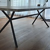 Zwart x-poot frame tafelonderstel (3-delig) - staal / ijzer - afmeting: 70x212 cm - breedte montageplaat: 78 cm - hoogte: 72 cm - kruispoot onderstel metaal zwart gecoat
