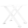 Witte X-poten (set) - staal / ijzer - 4x10 cm - hoogte: 72 cm - breedte (montageplaat): 78 cm - tafelpoot metaal wit gecoat