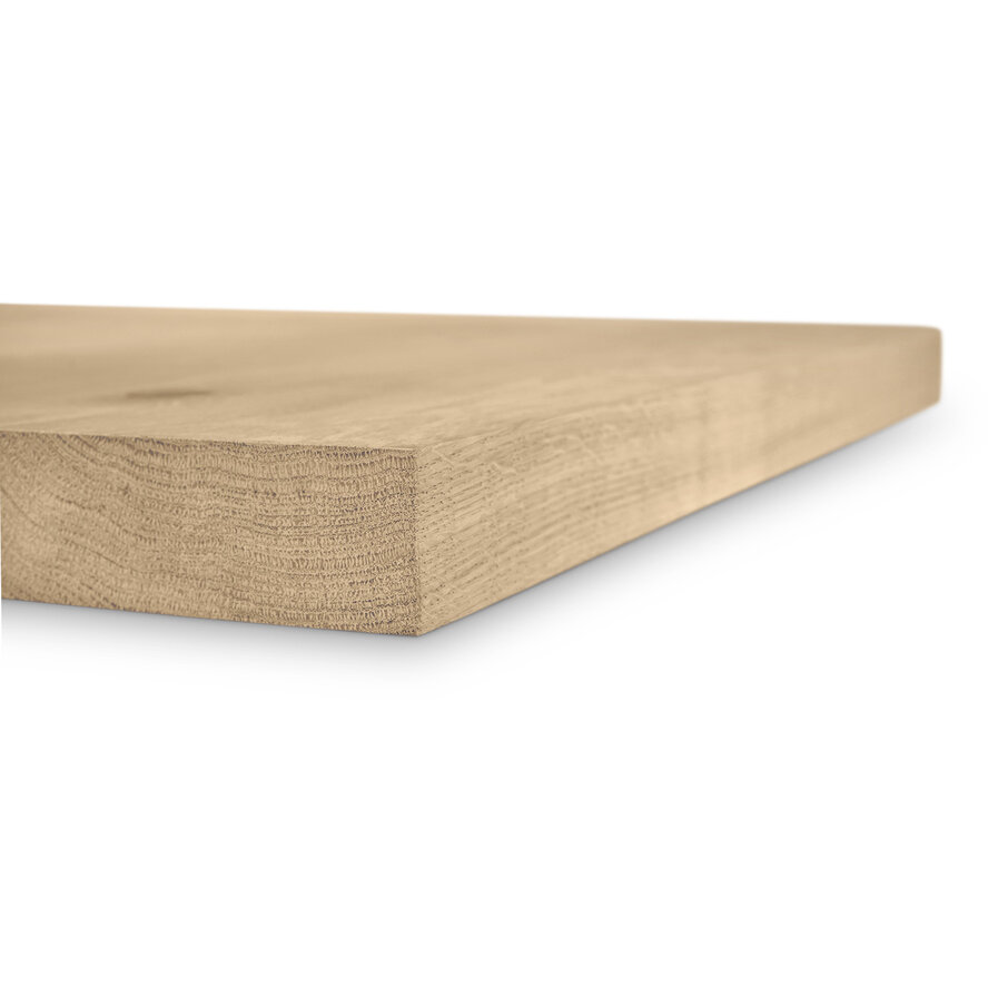 Eiken (horeca) tafelblad - diverse (kleinere) afmetingen - rustiek eikenhout - 4 cm dik (1 laag massief) - 8-12% KD - voor binnen Eiken (horeca) tafelblad - diverse (kleinere) afmetingen - rustiek eikenhout - 4 cm dik (1 laag massief) - 8-12% KD - voor binnen