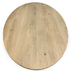 Eiken ellips / ovaal tafelblad - verjongd - diverse (vaste) afmetingen - rustiek eikenhout - 3 cm dik (1 laag massief) - 8-12% KD - voor binnen