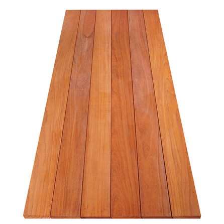Padoek tuintafel - Robuust - hoogte: 78 cm - diverse breedtematen - lengte op maat - lamel: 28x143 mm - hardhouten tafelblad