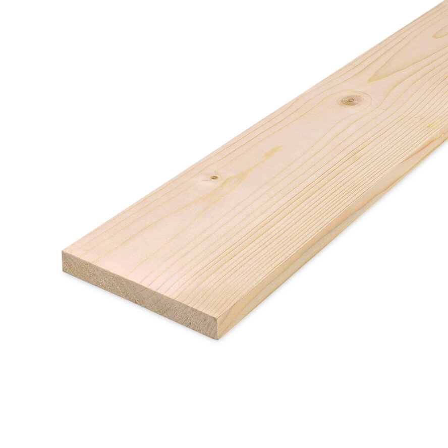 Vuren plank - 28x195 mm - geschaafd - plank voor binnen - vurenhout KD 18-20% Vuren plank - 28x195 mm - geschaafd - plank voor binnen - vurenhout KD 18-20%