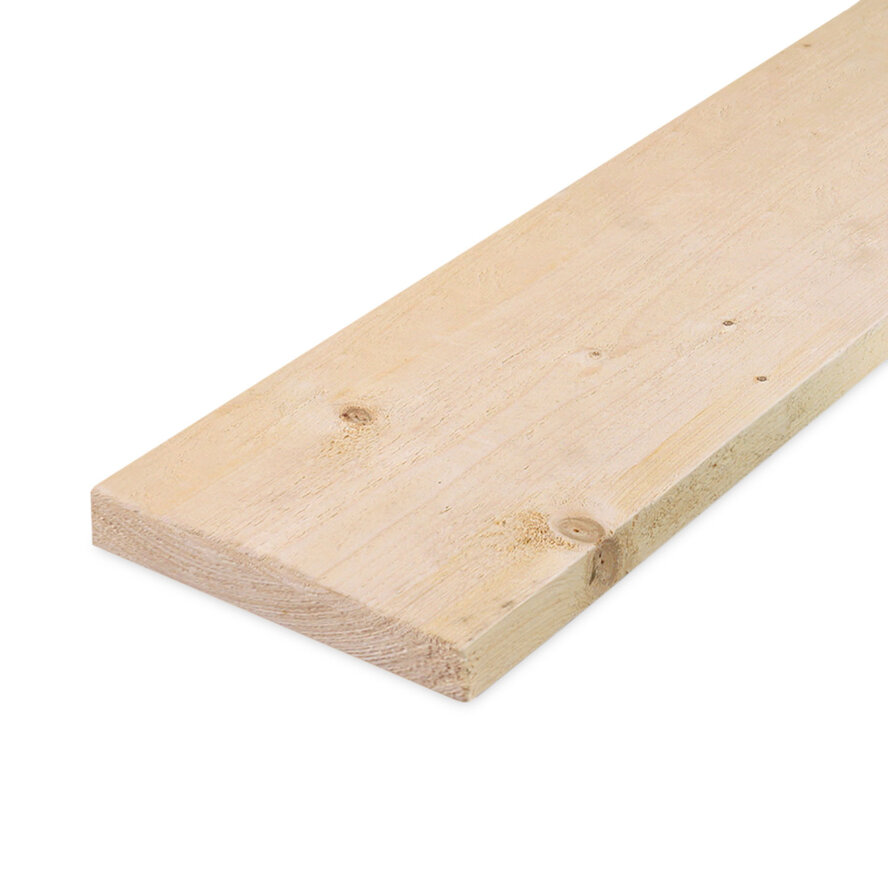 Vuren plank - 22x175 mm - fijnbezaagd / ruw - plank voor binnen - vurenhout KD 18-20% Vuren plank - 22x175 mm - fijnbezaagd / ruw - plank voor binnen - vurenhout KD 18-20%