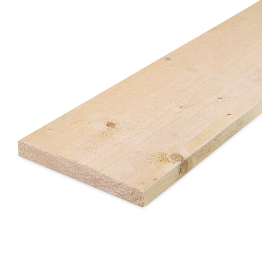 Vuren plank - 22x200 mm - fijnbezaagd / ruw - plank voor binnen - vurenhout KD 18-20% Vuren plank - 22x200 mm - fijnbezaagd / ruw - plank voor binnen - vurenhout KD 18-20%