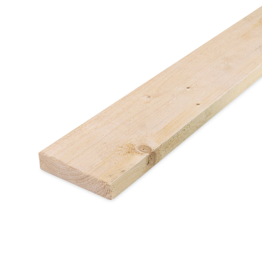 Vuren plank - 32x150 mm - fijnbezaagd / ruw - plank voor binnen - vurenhout KD 18-20% Vuren plank - 32x150 mm - fijnbezaagd / ruw - plank voor binnen - vurenhout KD 18-20%