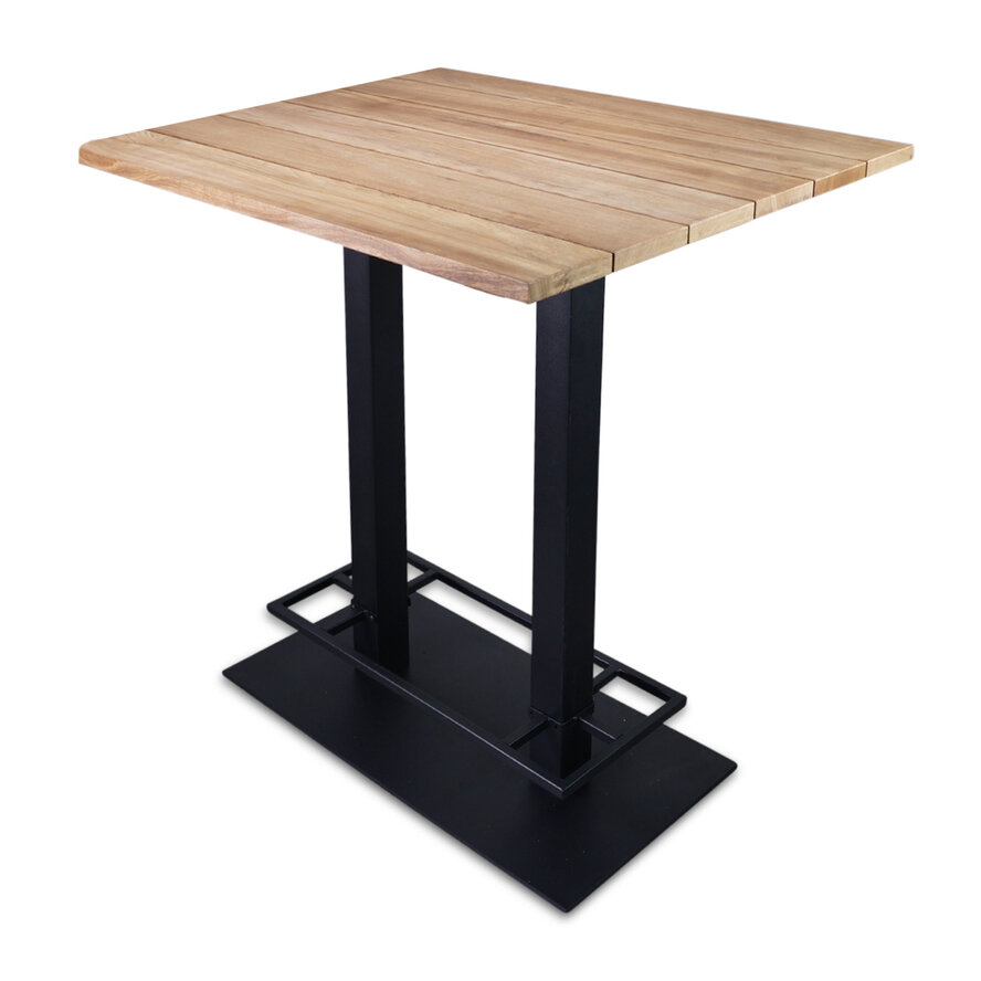 Gietijzeren bartafel onderstel DUO vierkant zwart - op voet - met voetrand - 8x8 cm - 108 cm hoog - 45x98 cm (voet)plaatafmeting - Zwart gecoat (fijnstructuur) Gietijzeren bartafel onderstel DUO vierkant zwart - op voet - met voetrand - 8x8 cm - 108 cm hoog - 45x98 cm (voet)plaatafmeting - Zwart gecoat (fijnstructuur)