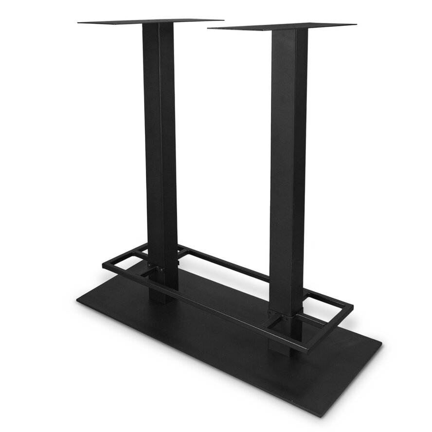 Gietijzeren bartafel onderstel DUO vierkant zwart - op voet - met voetrand - 8x8 cm - 108 cm hoog - 45x98 cm (voet)plaatafmeting - Zwart gecoat (fijnstructuur) Gietijzeren bartafel onderstel DUO vierkant zwart - op voet - met voetrand - 8x8 cm - 108 cm hoog - 45x98 cm (voet)plaatafmeting - Zwart gecoat (fijnstructuur)