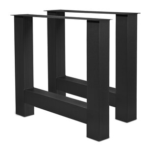 H-tafelpoot zwart (set) - metaal - 10x10 cm - h: 72 cm - b: 78 cm