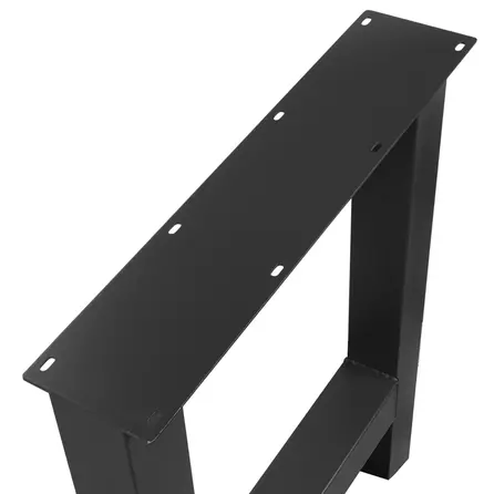 Zwarte H-poten (set) - staal / ijzer - 10x10 cm - hoogte: 72 cm - breedte (montageplaat): 78 cm - tafelpoot metaal zwart gecoat