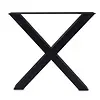 Zwarte X-poten (set) - staal / ijzer - 8x8 cm - hoogte: 72 cm - breedte (montageplaat): 78 cm - tafelpoot metaal zwart gecoat
