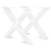 Witte X-poten (set) - staal / ijzer - 10x10 cm - hoogte: 72 cm - breedte (montageplaat): 78 cm - tafelpoot metaal wit gecoat