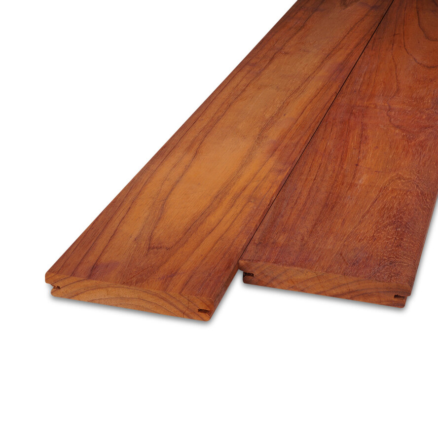 Padoek B-fix plank - 21x115 mm - geschaafd - B-fix rabat- & vlonderplank - padouk hardhout AD 20-25% Padoek B-fix plank - 21x115 mm - geschaafd - B-fix rabat- & vlonderplank - padouk hardhout AD 20-25%