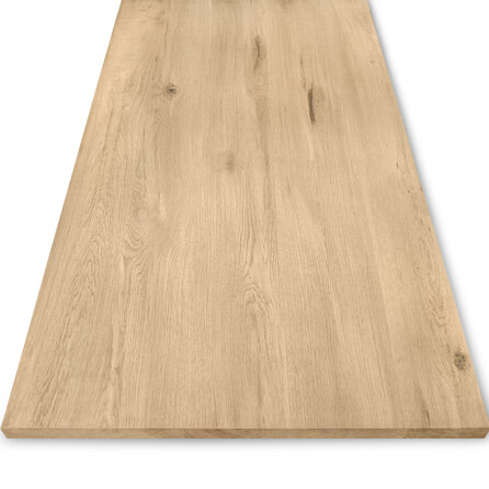 Eiken tafelblad - diverse afmetingen - XXL lamellen - rustiek eikenhout - 3 cm dik (1 laag massief) - 8-12% KD - voor binnen
