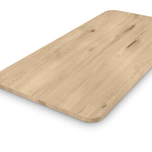 Eiken tafelblad met ronde hoeken - XXL lamellen - rustiek eikenhout - 4 cm dik