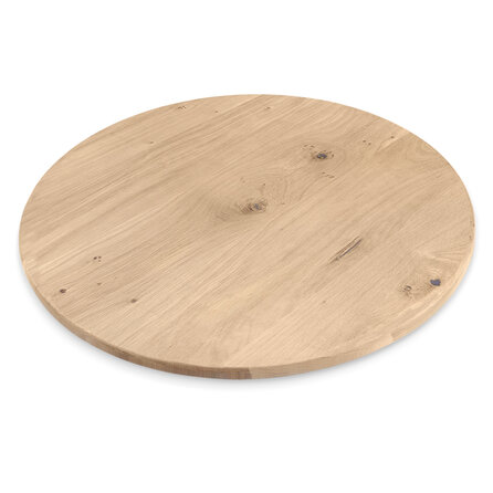 Eiken rond tafelblad - diverse afmetingen - XXL lamellen - rustiek eikenhout - 3 cm dik (1 laag massief) - 8-12% KD - voor binnen