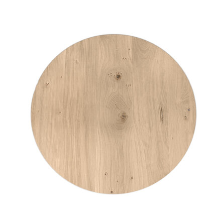 Eiken rond tafelblad - diverse afmetingen - XXL lamellen - rustiek eikenhout - 2,5 cm dik (1 laag massief) - 8-12% KD - voor binnen