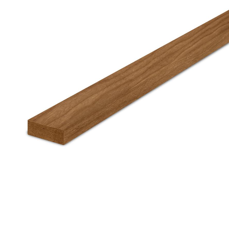 Thermo fraké lat - 21x43 mm - geschaafd - houten lat voor buiten - thermisch gemodificeerd frake hout KD 8-12% Thermo fraké lat - 21x43 mm - geschaafd - houten lat voor buiten - thermisch gemodificeerd frake hout KD 8-12%