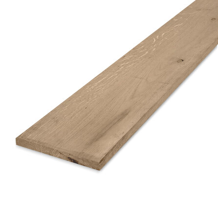 Eiken plank - 27x160 mm - fijnbezaagd / ruw - plank voor binnen / beschut buiten - eikenhout KD 8-12%